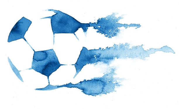 aquarell-fußball - sports equipment team sport sport illustration and painting stock-grafiken, -clipart, -cartoons und -symbole