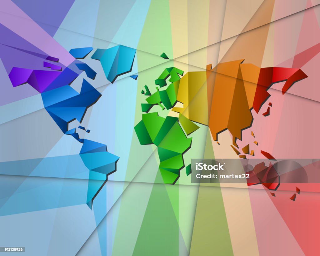 World Map Rectangular Graphic Colorful World Map With Rectangles Stock Illustration - Download Image ...