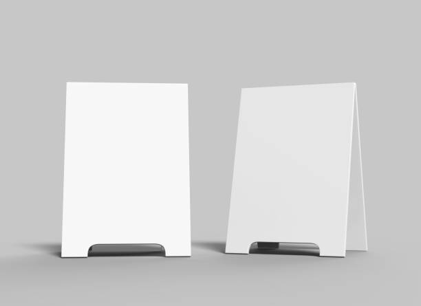 istock Crezon A-frame sandwich boards for design mock up and presantation. white blank 3d render illustration. 912139180