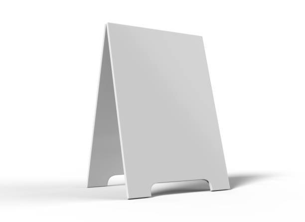 istock Crezon A-frame sandwich boards for design mock up and presantation. white blank 3d render illustration. 912139236