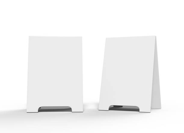 istock Crezon A-frame sandwich boards for design mock up and presantation. white blank 3d render illustration. 912139240