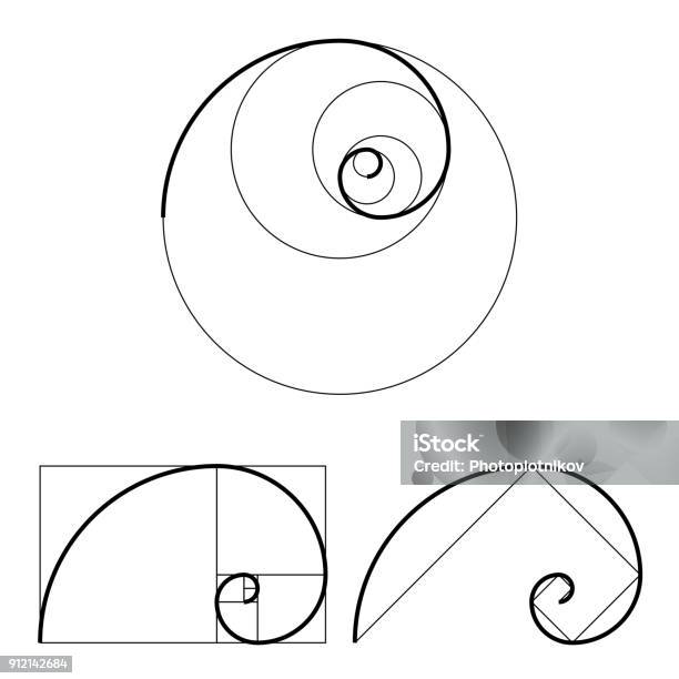 Golden Ratio Template Set Proportion Symbol Graphic Design Element Golden Section Spiral Stock Illustration - Download Image Now