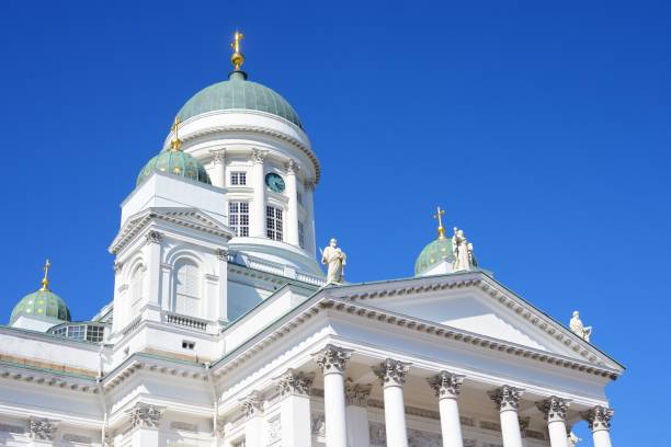 istock Helsinki cathedral view against blue sky 912146894