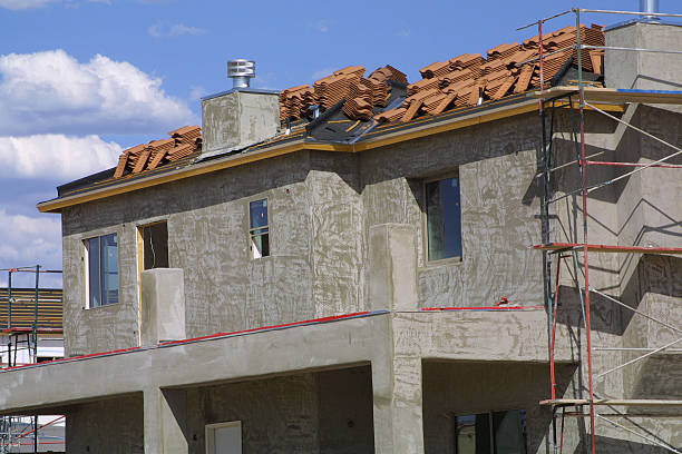 istock New home ready for deck, roofing and stucco finishing. 91214898