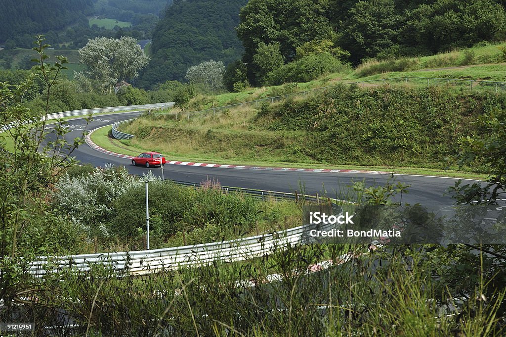 mountain road and a car  Nürburgring Stock Photo