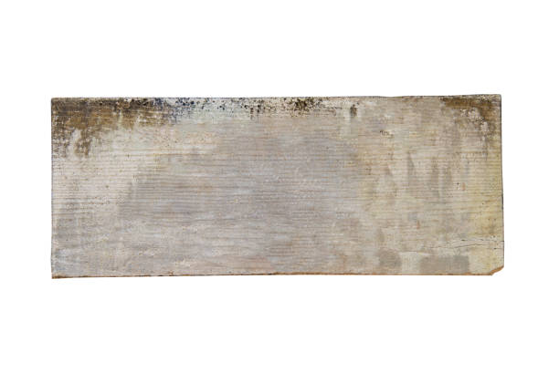 Old Mortar sheet and wood texture for banner isolate on white background stock photo