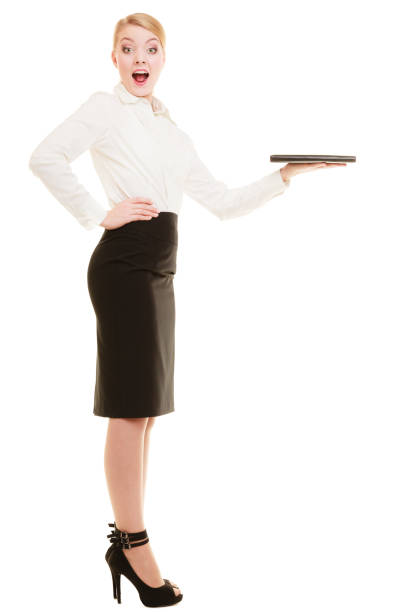 istock Businesswoman showing copy space. Advertisement. 912152138