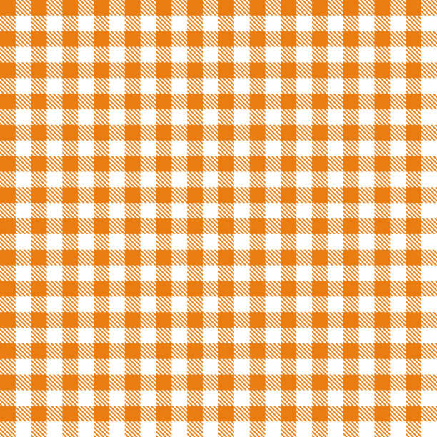 Modèle de tissu de tissu Vichy orange - Illustration vectorielle