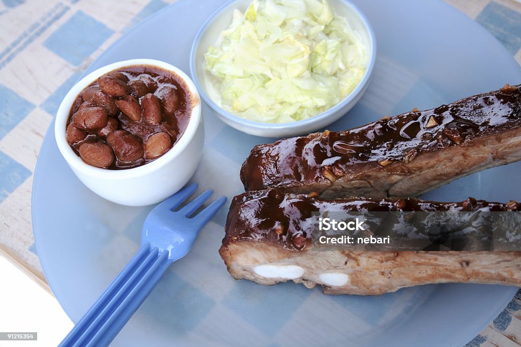 barbecued spareribs com mel glaze Alho - Royalty-free Alho Foto de stock