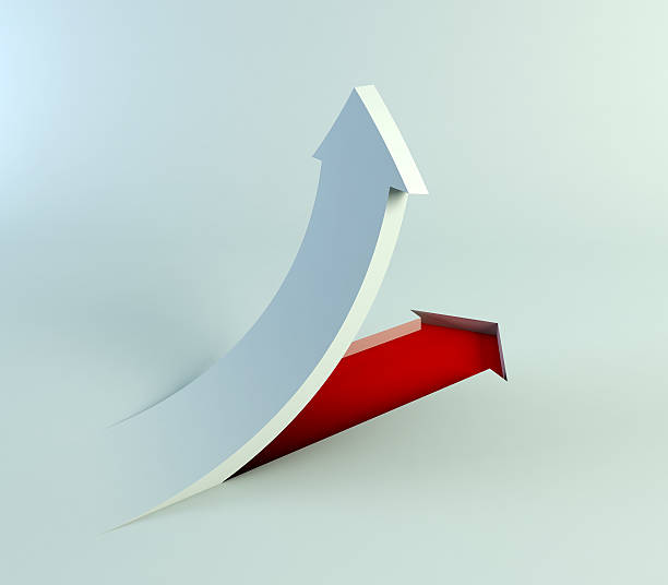 istock White and red arrow pointing upward 91215376