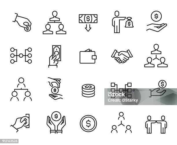 Simple Collection Of Crowdfunding Related Line Icons Stock Illustration - Download Image Now