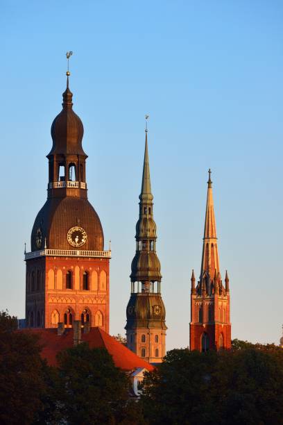 istock Latvian church towers in Riga 912163624