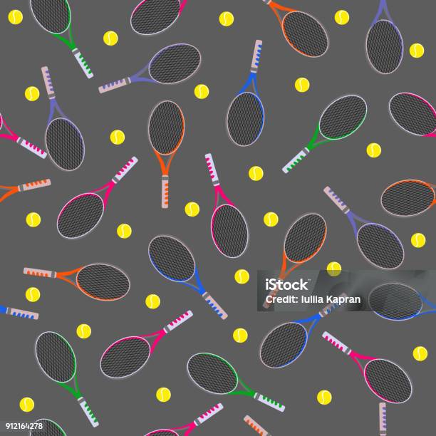 Tennis Racket Pattern High Resolution Tennis Racket And Ball Seamless Pattern Stock Illustration - Download ...