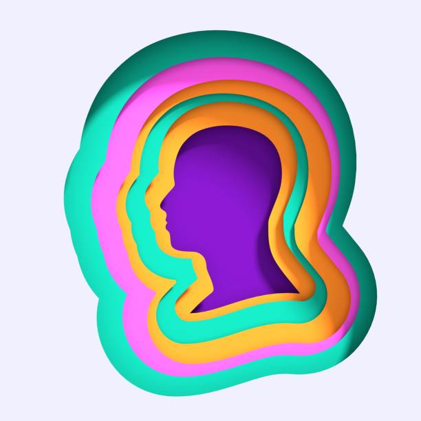 istock Human head in papr cut style 912166478