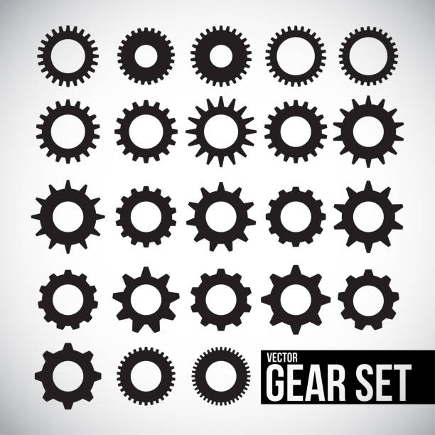 Vector gear icon set Vector gear icon set gears stock illustrations