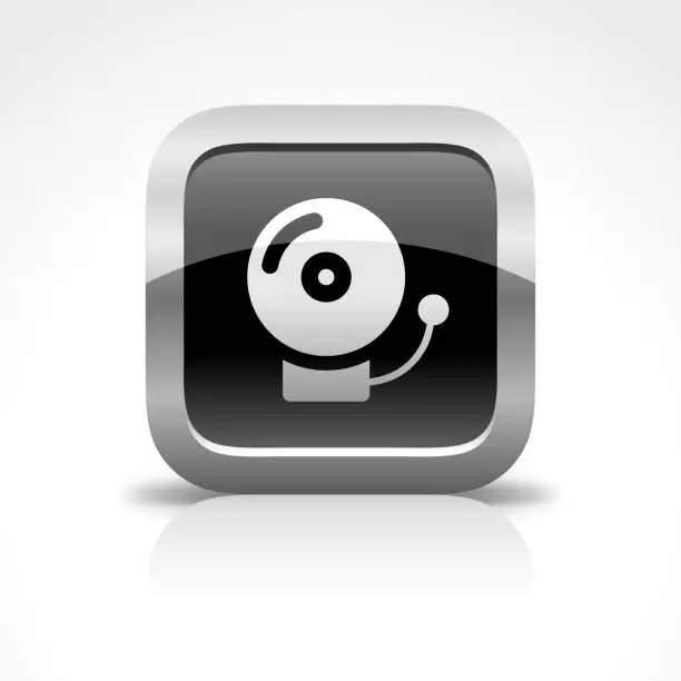 Vector illustration of Alarm Glossy Button Icon