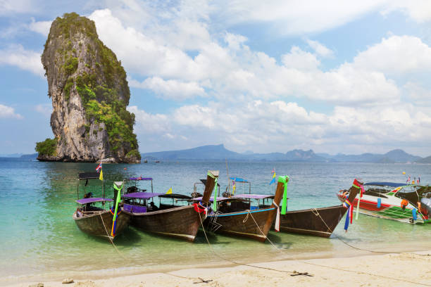istock Longtale boats at the beautiful beach, Thailand 912171120