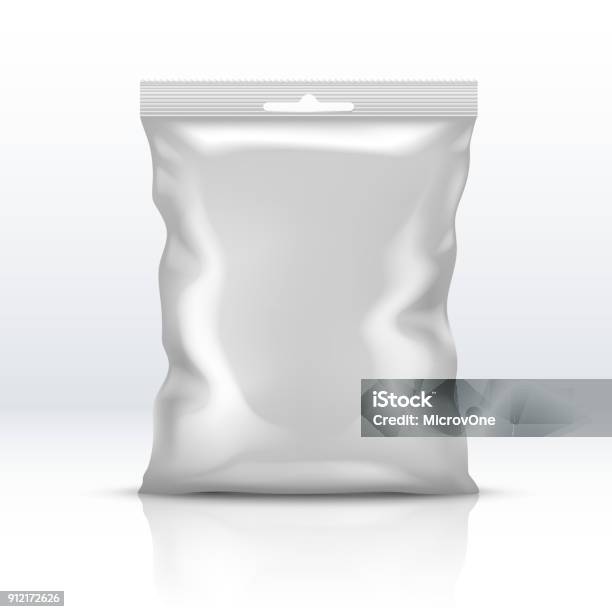 Powder Pack Graphics Blank White Foil Package Isolated Plastic Powder Packet Realistic ...