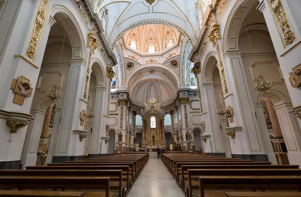 Inside of Our Lady of Consuelo church in Altea, province of Alicante, Spain.