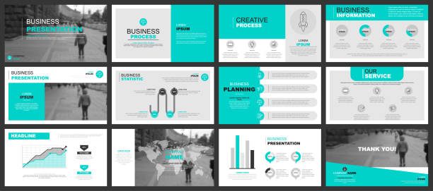 business-präsentation folien vorlagen aus infografik - eleganz grafiken stock-grafiken, -clipart, -cartoons und -symbole