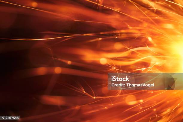 Abstract Red Sparks Background Party New Year Celebration Technology Stock Photo - Download Image Now