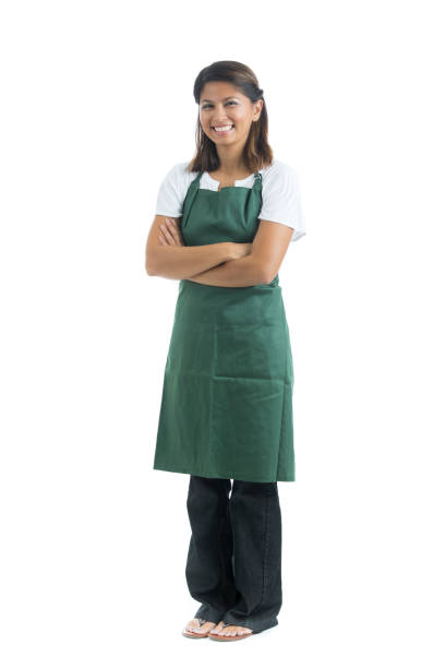istock Portrait of waitress isolated on white 912208670