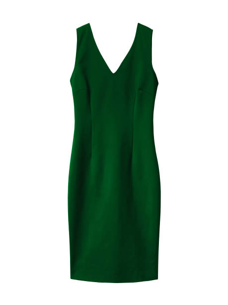 istock Dark green elegant cocktail dress isolated on white background 912212228