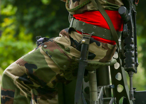 istock Closeup of military man sitting 912212642