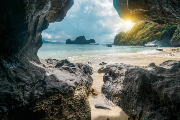beautiful view to tropical sea with rocks