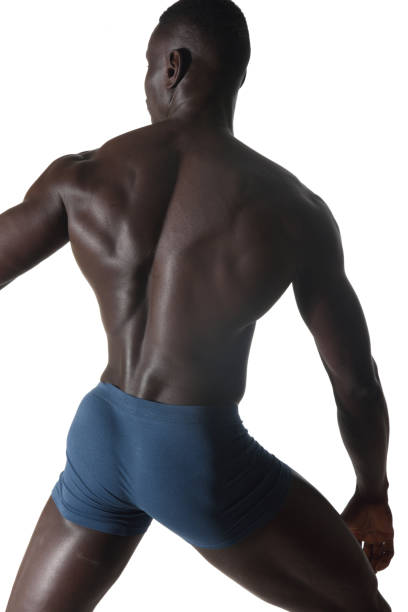 istock portrait of a black athletic man on his back 912223896
