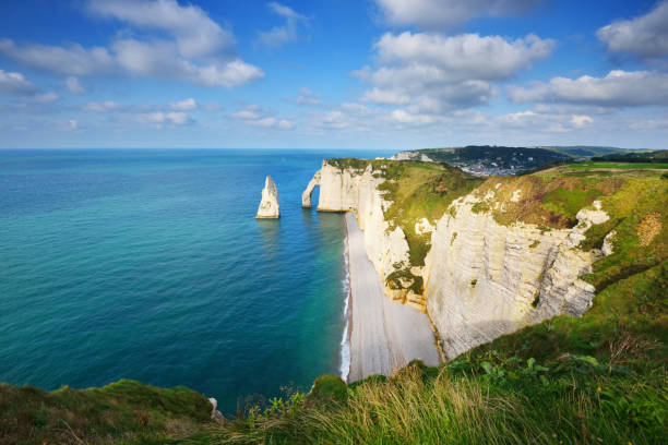 istock View of Etretat white cliffs in Normandy, France 912227356