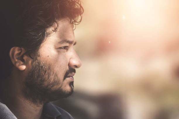 Indian Man thinking moody portrait