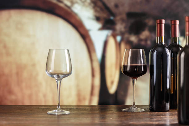 istock red wine in a glass against the background 912236716