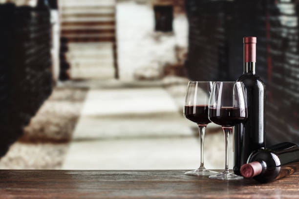 istock red wine in glasses in the cellar, wine tasting 912236742