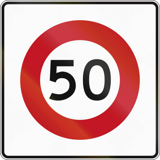 istock New Zealand road sign RG-1 - 50 kmh limit 912239682
