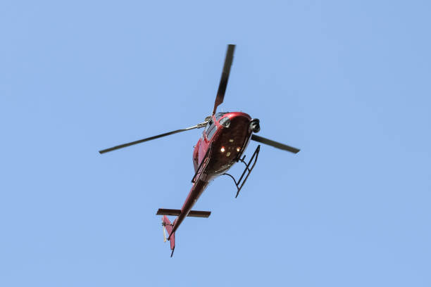 istock Helicopter flying over City 912240208