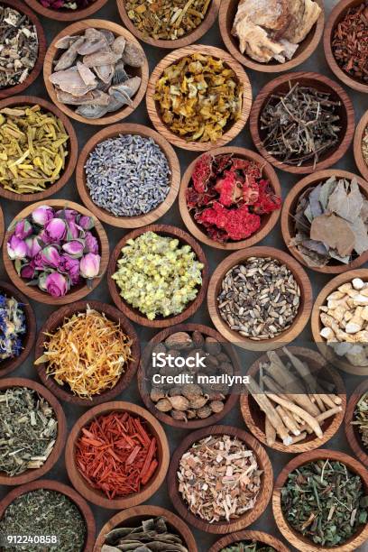 Natural Herbal Medicine Selection Stock Photo - Download Image Now - Herbal Medicine, Ayurveda, Chinese Herbal Medicine