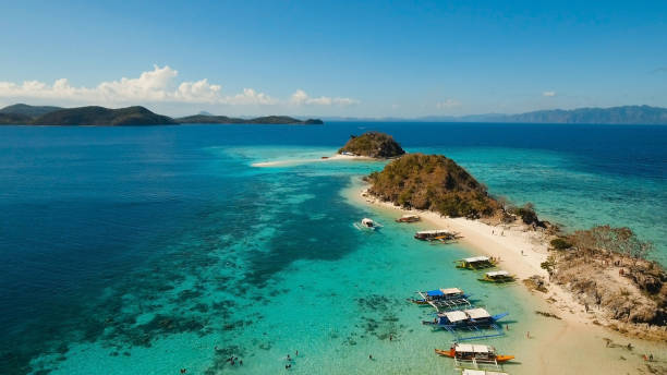 istock Aerial view beautiful beach on a tropical Bulog Dos Island. Philippines 912245012