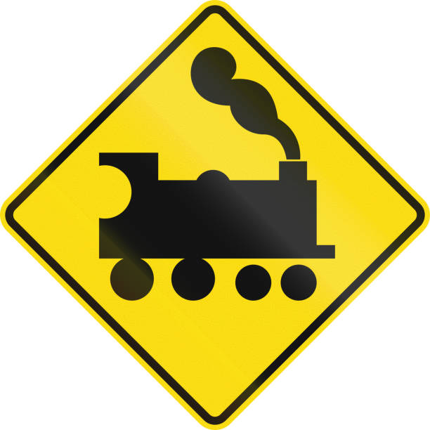 istock New Zealand road sign - Uncontrolled railway crossing ahead 912245318