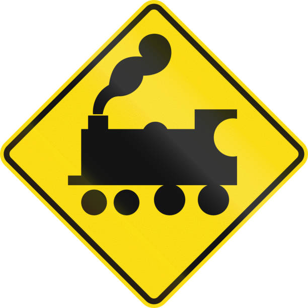 istock New Zealand road sign - Uncontrolled railway crossing ahead 912247478