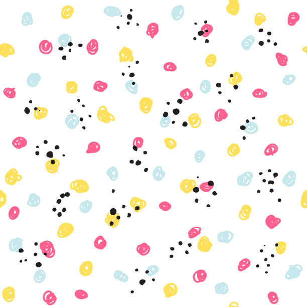 Bright Seamless Pattern with Dots Bright Seamless Pattern with Dots. Vector Random Polka Dot Texture. Vibrant Endless Background. freckle stock illustrations