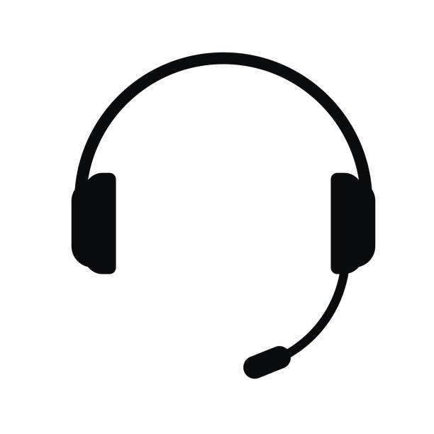 ヘッドフォン マイク、ベクトルのアイコン。 - customer service representative audio点のイラスト素材／クリップアート素材／マンガ素材／アイコン素材