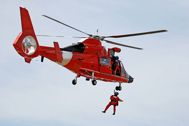 coast guard rescue - rescue helicopter coast guard protection stock-fotos und bilder