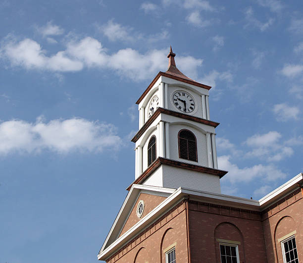 Courthouse Clock Tower Close up stock photo