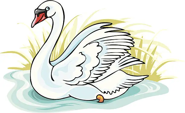 Vector illustration of Vector swan