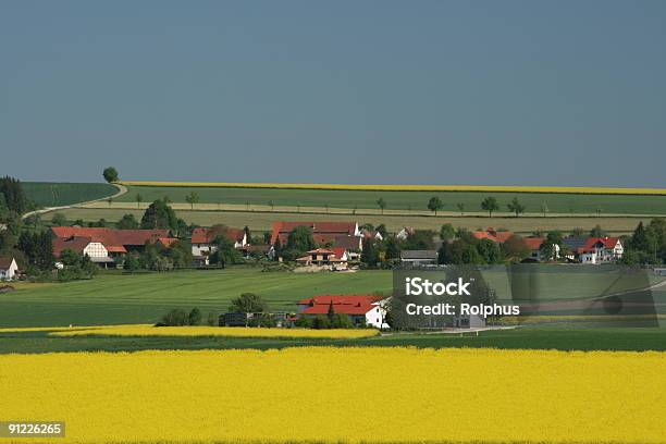 Swabian Town In Yellow Spring Stock Photo - Download Image Now - Agricultural Field, Agriculture, Aromatherapy Oil