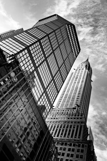 l'edificio chrysler - new york state new york city vanishing point national landmark foto e immagini stock