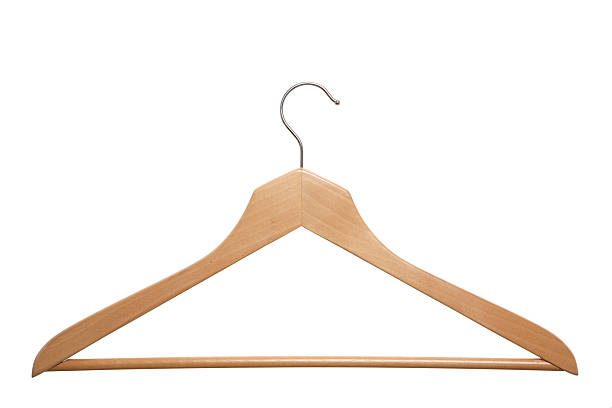 istock A wooden hanger on a white background 91227229