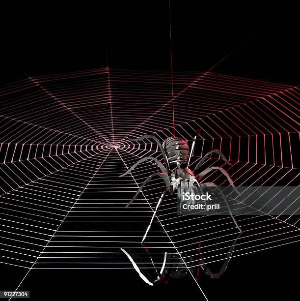 Photo libre de droit de Araignée Métallique Et Cobweb banque d'images et plus d'images libres de droit de Acier - Acier, Acier inoxydable, Agression