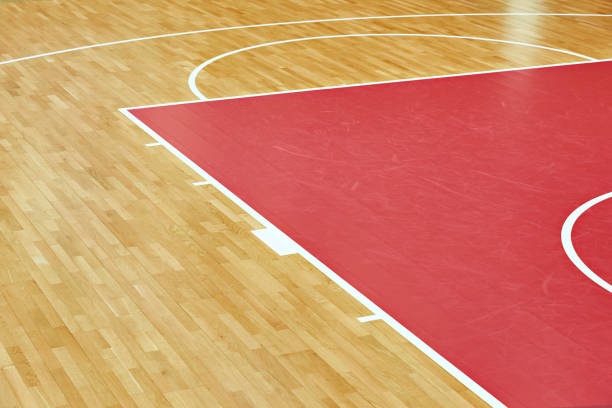 basketball court parquet - basketball sport hardwood floor floor imagens e fotografias de stock